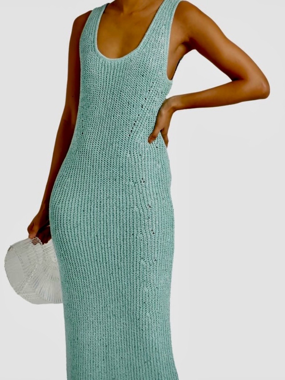 NWT Jonathan Simkhai Seafoam Embellished Knit Maxi Dress